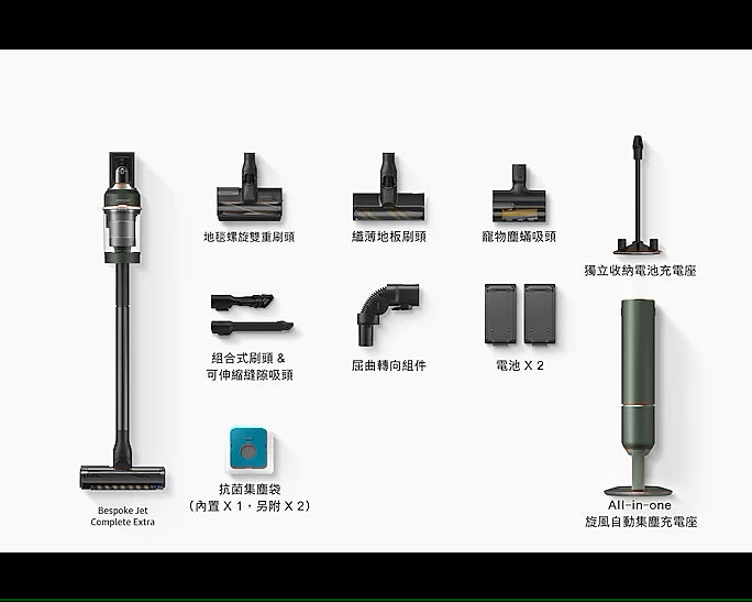 Samsung 三星 BESPOKE Jet™ Complete 旋風吸塵機 VS20A95943N/SH (森薰綠)