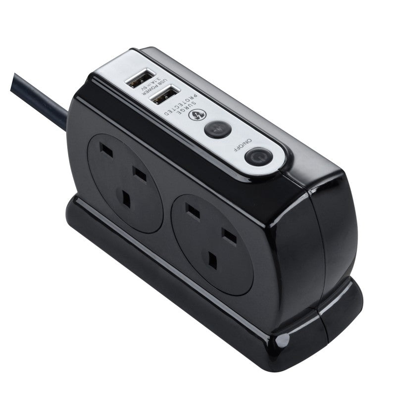 Masterplug SRGDSU43PB 4位13A USB防雷電源拖板 (3米) - Fever Electrics 電器熱網購平台