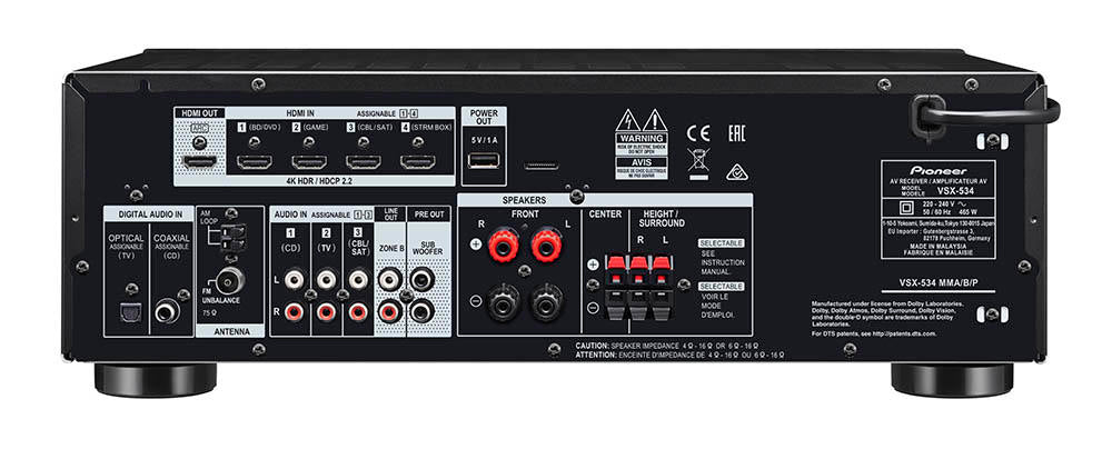 Pioneer 先鋒 VSX - 534 5.2聲道 AV環繞擴音機 - Fever Electrics 電器熱網購平台