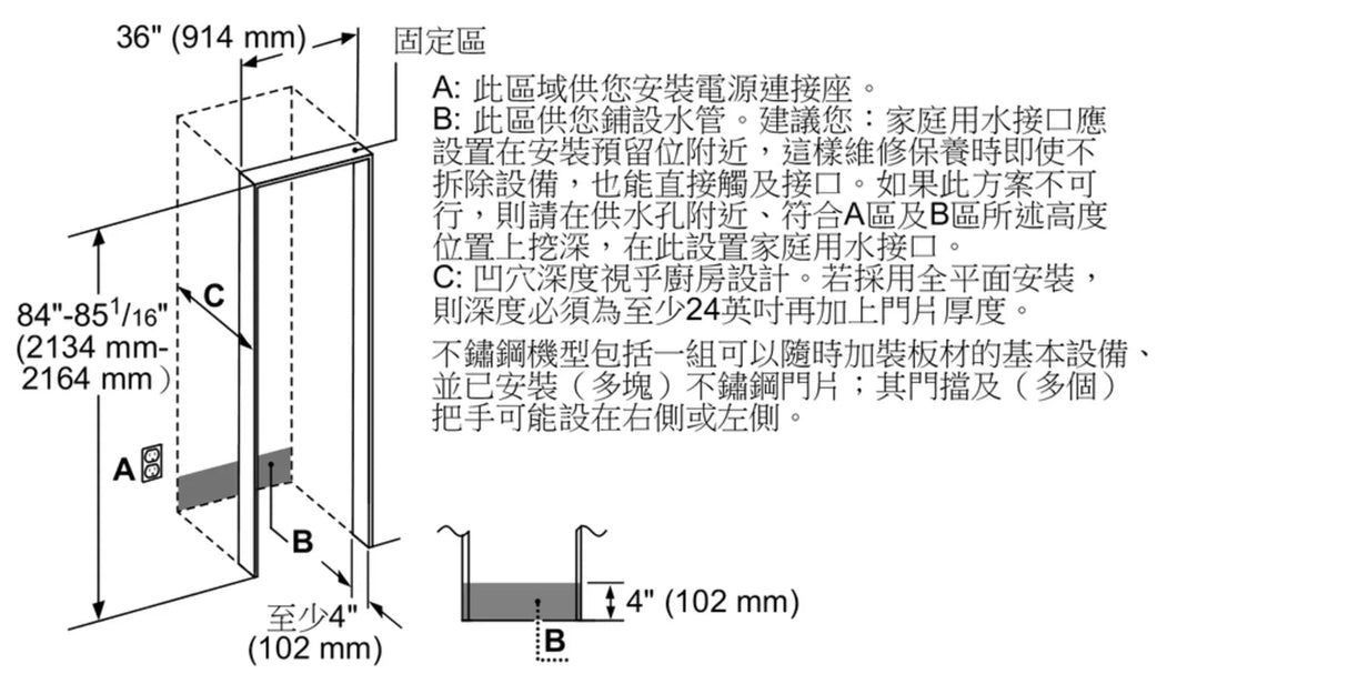 Siemens 西門子 CI36TP02L 379L iQ700 下置冰格嵌入式法式三門雪櫃 嵌入式雪櫃 - Fever Electrics 電器熱網購平台