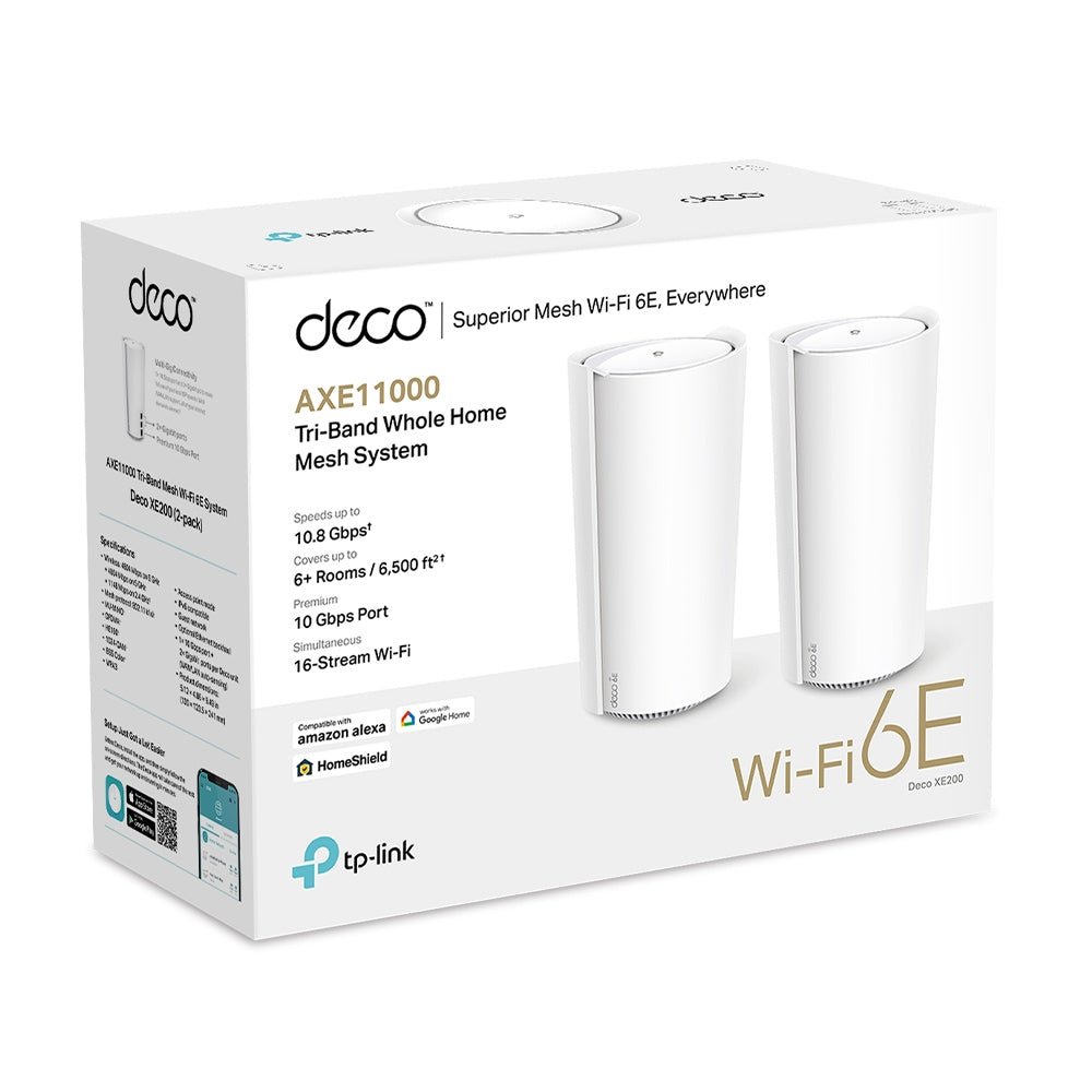 TP - Link Deco XE200 AXE11000 完整家庭 Mesh Wi - Fi 6E 系統 (1件裝) - Fever Electrics 電器熱網購平台