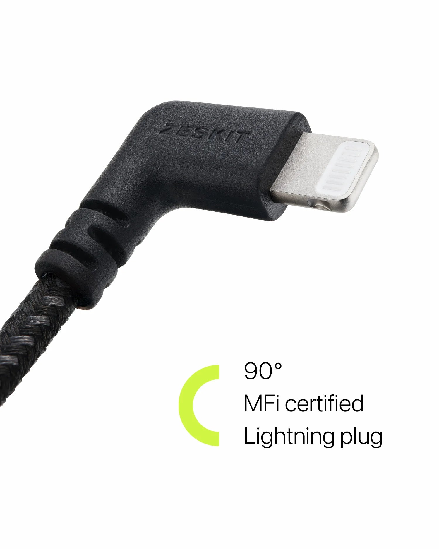Zeskit Lightning to USB - A MFi 認證 90度傳輸線 - Fever Electrics 電器熱網購平台